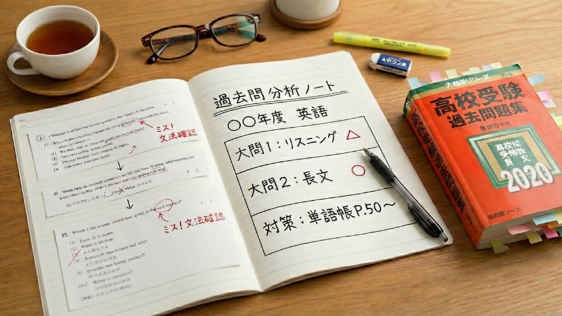 高校受験 過去問 分析 ノート 学習風景